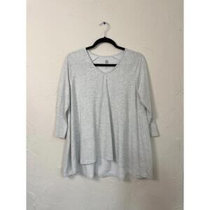 Lauren James soft Gray 3/4 Sleeve Tunic Top size XS/S